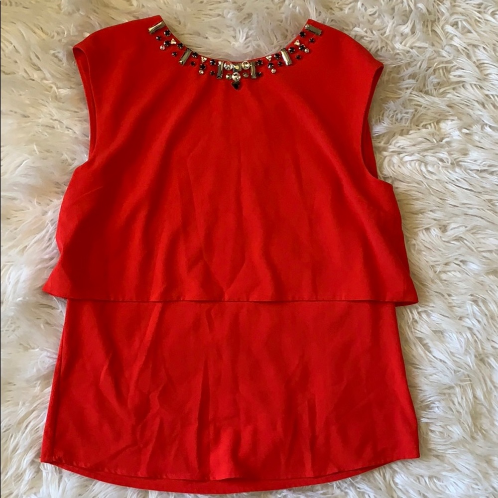 Dylan Gray red sleeveless top sz small